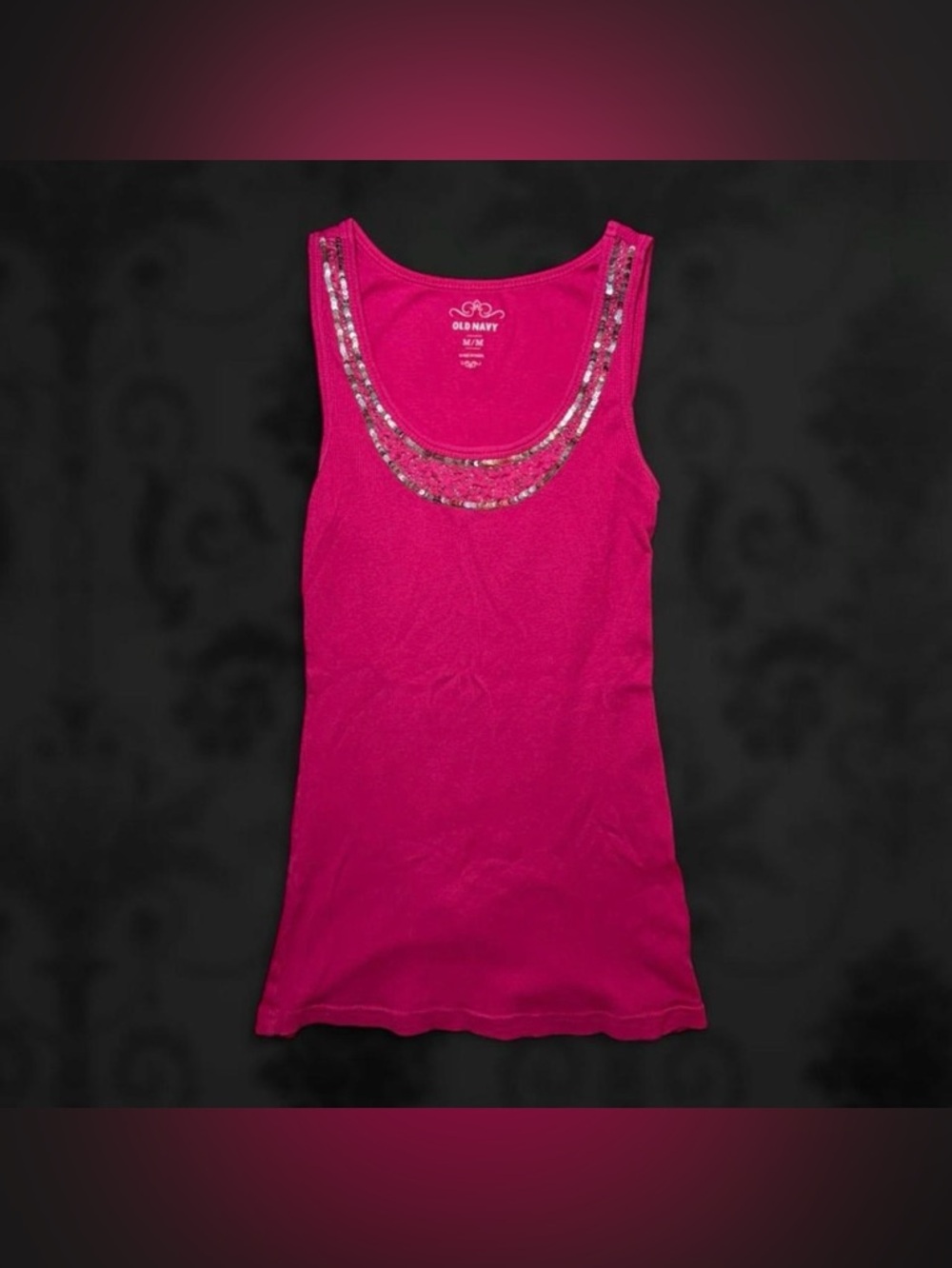 Old Navy Pink Sequin Tank Top